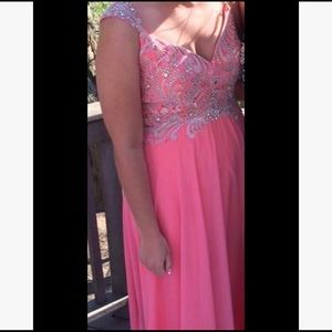 Long Coral Formal/Prom Dress